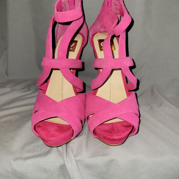 Womens DV Dolce Vita Pink Suede Ankle Strap Sandals High Heels - Picture 4 of 6